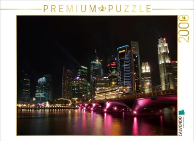 Produktbild von CALVENDO Puzzle Esplanade-Brücke mit Singapur-Skyline 2000 Teile Puzzle quer | 2000 pieces, finished size 35.4 × 26.4 in (90 × 67 cm) | Photo puzzle for happy hours
