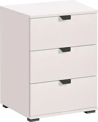 Immagine prodotto di Milani Home - comodino moderno bianco 3 cassetti, 45 x 40 x 63 cm, truciolare bilaminato