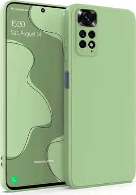 Produktbild von Silikonhülle Für Xiaomi Redmi Note 11/Note 11S Grün Mit Mikrofaser