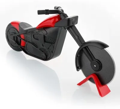 Productafbeelding van Ibenzoa® Professionele pizzames in motorfietsdesign, roestvrij staal met antiaanbaklaag, ergonomische handgreep, vaatwasmachinebestendig