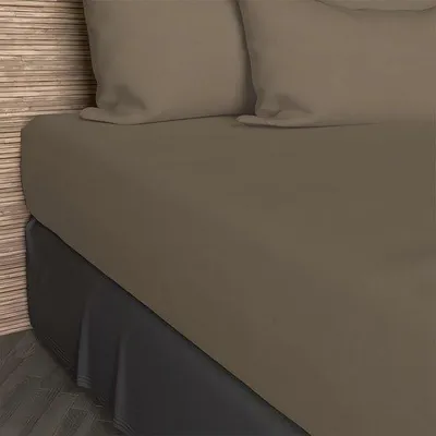 Produktbild von Unyqoos® Spannbettlaken 160 x 200 cm Taupe – atmungsaktives, weiches Baumwoll-Haubenlaken, maschinenwaschbar