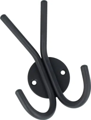 Produktbild von Doppelhaken Kleiderhaken Huthaken Schwarz matt Industrial Style Garderobenhaken Wigan