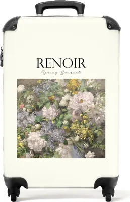 Produktbild von NoBoringSuitcases.com® Koffer Handgepäck Trolley Rollkoffer Kleine Reisekoffer mit 4 Rollen - Kunst - Renoir - Alte Meister - Rosen - Blumen - Cabin Size < 55x40x23 cm & 55x40x20 cm - Fotokoffer - Kabinenkoffer - BoardgepäckHandgepäck Koffer 55x35x20 cm, 36L,