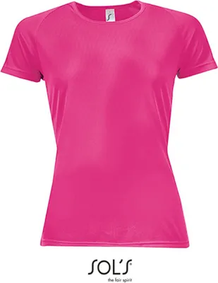 Produktbild von SOLs 01159 | Damen Raglan Sport T-Shirt + Längerer Rücken - Farbe: Neon Pink - Größe: XS
