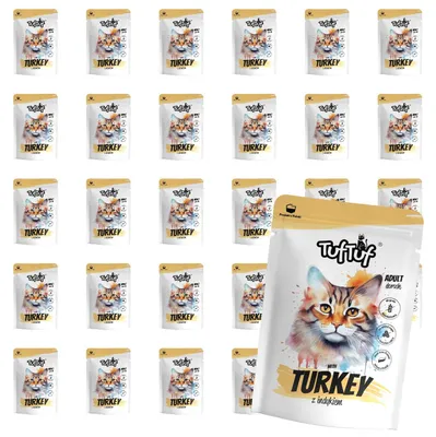 Produktbild von Tuftuf | Feuchte Nahrung für Katzen - Set 30x300g - 83% Feuchtigkeit - Mett mit Putenfleisch - Nassfutter