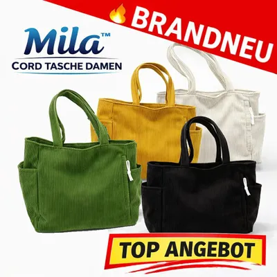 Obrázek produktu pro Mila™ Cord – dámská taška, velká, měkká, na každodenní nošení, moderní, lehká: bílá