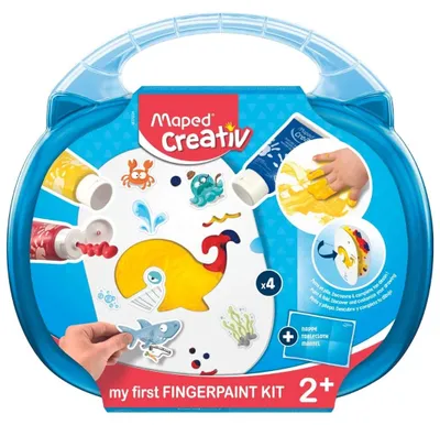 Produktbild von Fingermalfarben Set - 15-teilig - 680 g - 7,7 x 21,2 x 22,3 cm