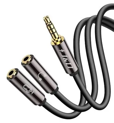 Zdjęcie produktu dla Splitter jack 3 5 mm kabel audio pozłacany do słuchawek mikrofonu