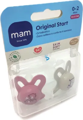 Produktbild von MAM Original Start Schnuller 2er Set Größe 0 2 Monate Baby Orthodontie.