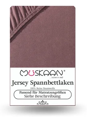 Produktbild von Jersey Spannbettlaken 90x200 - 100x200 cm Braun - 100% Baumwolle