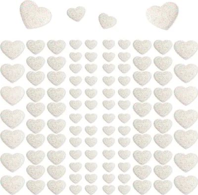 Produktbild von Oblique Unique 106 Herz Sticker Aufkleber Set mit Glitzer Scrapbooking Deko - weiß