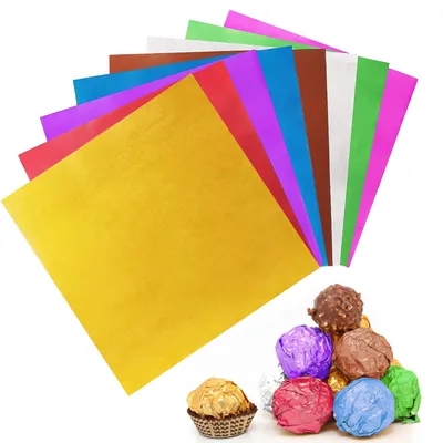 Aluminiumfolie 800 Stück, 8 Farben, 12 x 12 cm, für Lebensmittel und Basteln