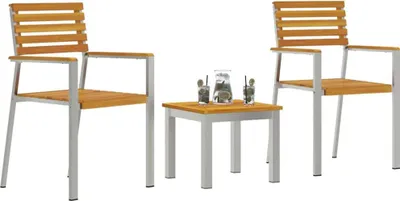 Immagine prodotto di vidaXL Set da pranzo da giardino, 3 pezzi, colore marrone