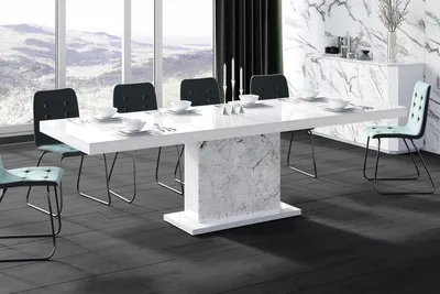 Produktbild von Design Esstisch Tisch HME-111 Hochglanz ausziehbar 160 bis 256 cm