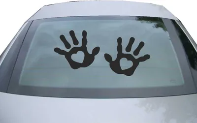 Produktbild von Indigos UG - Aufkleber Heckscheibe & Motorklappe DE6316 - schwarz - 600x285 mm - love hand - Auto Scheiben Fenster Heckklappe Tuning Racing JDM - Die cut