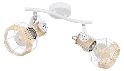 Zdjęcie produktu dla Lampa sufitowa o wyglądzie drewna, kratownica, ruchome reflektory, L 29,6 cm