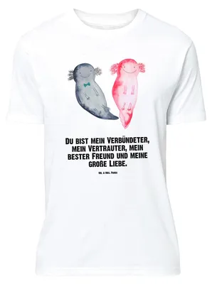 Produktbild von Mr. & Mrs. Panda Größe XL T-Shirt Axolotl Freundin - Weiß - Geschenk, Lurch, Valentinstag, Liebe, mit Spruch, Tshirt, Shirt