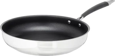 Productafbeelding van Koekenpan 28 cm - Antiaanbaklaag - Roestvrij staal - Geschikt voor inductie - Ovenbestendig tot 175 °C - Zwart
