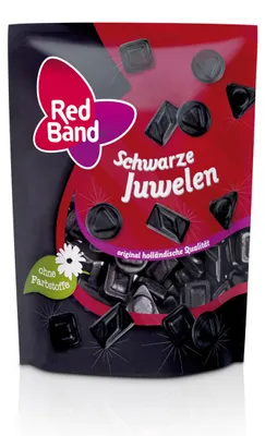 Obrázek produktu pro Red Band Black Jewellery Silná lékořice Premium Stand-up Pouch 200g