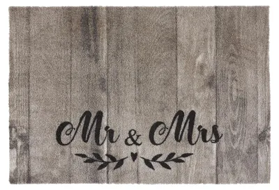 Produktbild von MD Entree Ambiance | Fußmatte - Schmutzfangmatte - Eingangsmatte,Größe:50x75 cm;Motiv:Mr & Mrs