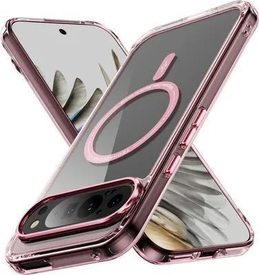 Immagine prodotto di Custodia magnetica trasparente per Google Pixel 10 Pro XL, compatibile con MagSafe, custodia protettiva ibrida antiurto Rosa