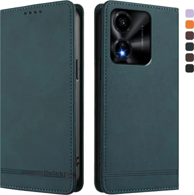 Produktbild von Hülle für Honor X5c/Honor X5c Plus, Retro Kunstleder Ständer Klapphülle mit Kartenfächer und Magnetische Grün