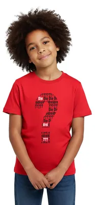 Produktbild von Spreadshirt Die Drei Fragezeichen Kids Logo Schwarz Weiß Kinder T-Shirt, 122/128 (7-8 Jahre), Rot