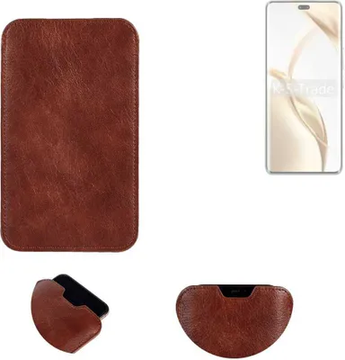 Produktbild von K-S-Trade Schutzhülle Handyhülle kompatibel mit Honor 200 Pro Handytasche Kunstleder Sleeve in braun