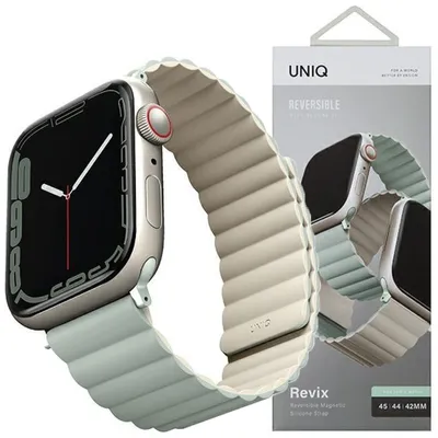 Zdjęcie produktu dla Uniq Pasek Revix Apple Watch Series 4/5/6/7/8/Se/Se2/Ultra 42/44/45Mm. Reversible Magnetic Szałwia-Beżowy/Sage-Beige