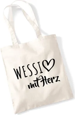 Produktbild von Huuraa Jutebeutel Wessi mit Herz 10 Liter Natural Baumwolle Tasche Geschenkidee