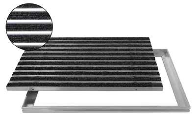 Produktbild von ACO Eingangsmatte Vario + Rahmen 26,5mm Aluminium, Rips Anthrazit, 60x40cm