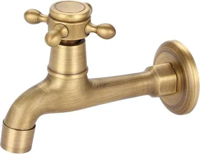 Obrázek produktu pro Nástěnná vintage mosazná baterie na mop do dřezu - G1/2, dlouhá - Buitenkraan
