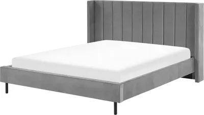 Produktbild von BELIANI Polsterbett Grau 180 x 200 cm Samtstoff Mit Lattenrost Elegant Modern