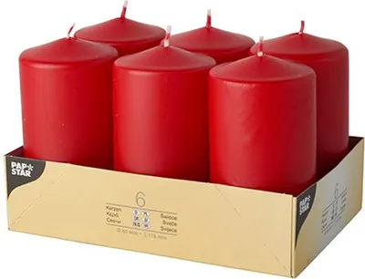 Produktbild von Papstar 17997, Rund, Rot, 24 h, 6 Stück(e)