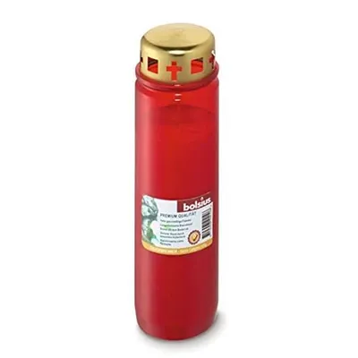 Produktbild von Bolsius Grablicht Nr. 9 rot mit Deckel