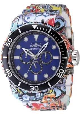 Zdjęcie produktu dla Invicta Pro Diver 47856 Zegarek Męski - Mechanizm Kwarcowy - Stal Nierdzewna z Niebieską Tarcza - 49 mm