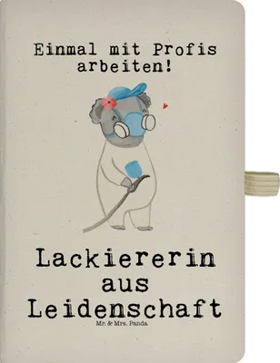 Produktbild von Mr. & Mrs. Panda Kladde Lackiererin Leidenschaft - Transparent - Geschenk, Lustig, Spruch, Tagebuch, Adressbuch, notizbuch, Gesellenprüfung, Ausbildung, Skizzenbuch A5