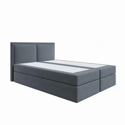 Produktbild von Bett Boxspringbett BRUNERO ,OHNE TOPPER ,mit Bettkästen - Doppelbett, Stauraum, Schlafzimmer, Bettgestell (140x200, Dunkelgrau - ITAKA 14)