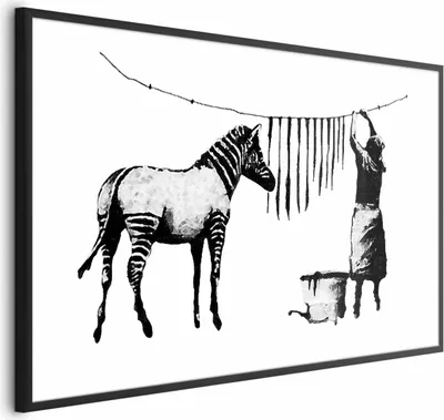 Immagine prodotto di Poster Banksy: Lavanderia 30x21 cm con cornice nera senza margini