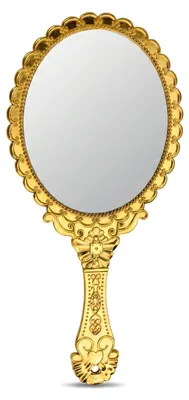 Produktbild von Omgoods – Ovaler Reise-Make-up-Spiegel für Damen – Handgefertigter Spiegel in Gold