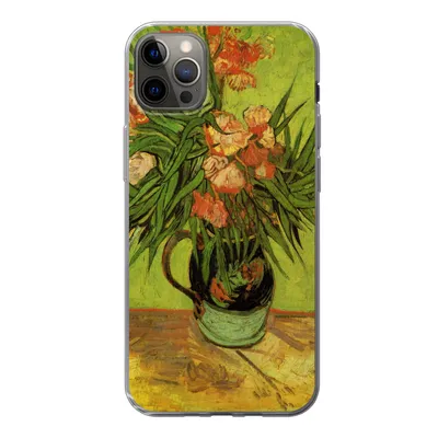 Produktbild von MuchoWow® Handyhülle Schutzhülle Hülle für iPhone 13 Pro Max Stillleben Vase mit Oleander und Büchern - Vincent van Gogh Silikon Softcase Handy Hülle - Mobiltelefon