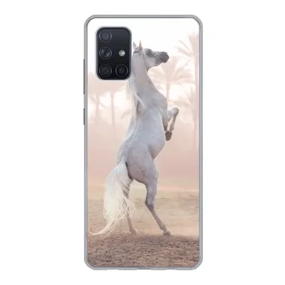 Produktbild von MuchoWow® Handyhülle Schutzhülle Hülle für Samsung Galaxy A51 Pferd - Sand - Palme Silikon Softcase Handy Hülle - Schutzabdeckung