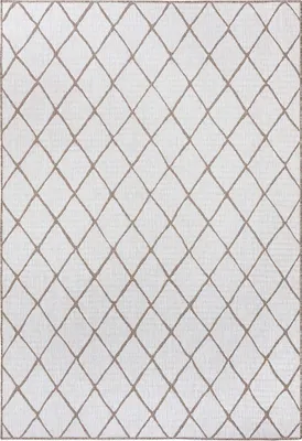 Zdjęcie produktu dla Dywan na taras 80x150cm, beżowo kremowy dwustronny, sznurkowy płasko tkany