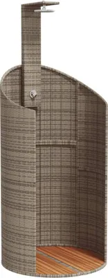 Produktbild von Gartendusche Grau 100x100x241,5 cm Poly Rattan Akazienholz