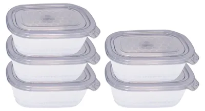 Image de Omgoods - Ensemble de 5 boîtes de conservation alimentaire avec couvercles - Adaptées au lave-vaisselle et au micro-ondes