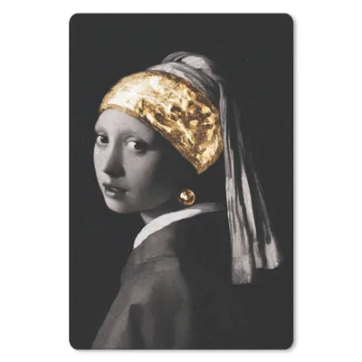 Produktbild von MuchoWow® Mauspad Mousepad Mädchen mit einem Perlenohrring - Johannes Vermeer - Gold 18x27 cm - Mousepads - Maus Mat - Pad - Mausunterlage
