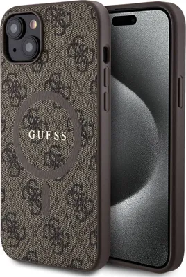 Immagine prodotto di Guess Guhmp15Mg4Gfrw Iphone 15 Plus / 14 Plus 6.7 Brązowy/Brown Custodia rigida 4G Collection in pelle metallo Logo Magsafe