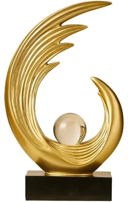 Produktbild von Abstrakte Kunst: Goldene Skulptur zur Dekoration von Tischen