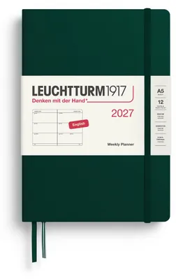 Produktbild von LEUCHTTURM1917 Wochenkalender 2027 Medium (A5) - Englisch, Forest Green, Hardcov