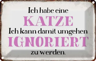 Produktbild von vianmo Blechschild 12x18 cm habe Katze kann ignoriert werden Spruch Zitat